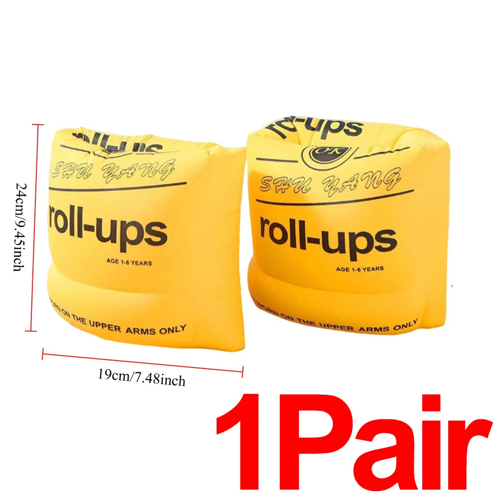 Adult Kids Universal Inflatable Armbands Arm Swimming Rings Double Air Bag Arm Float Rings Pool Floaters Swim Arm Rings