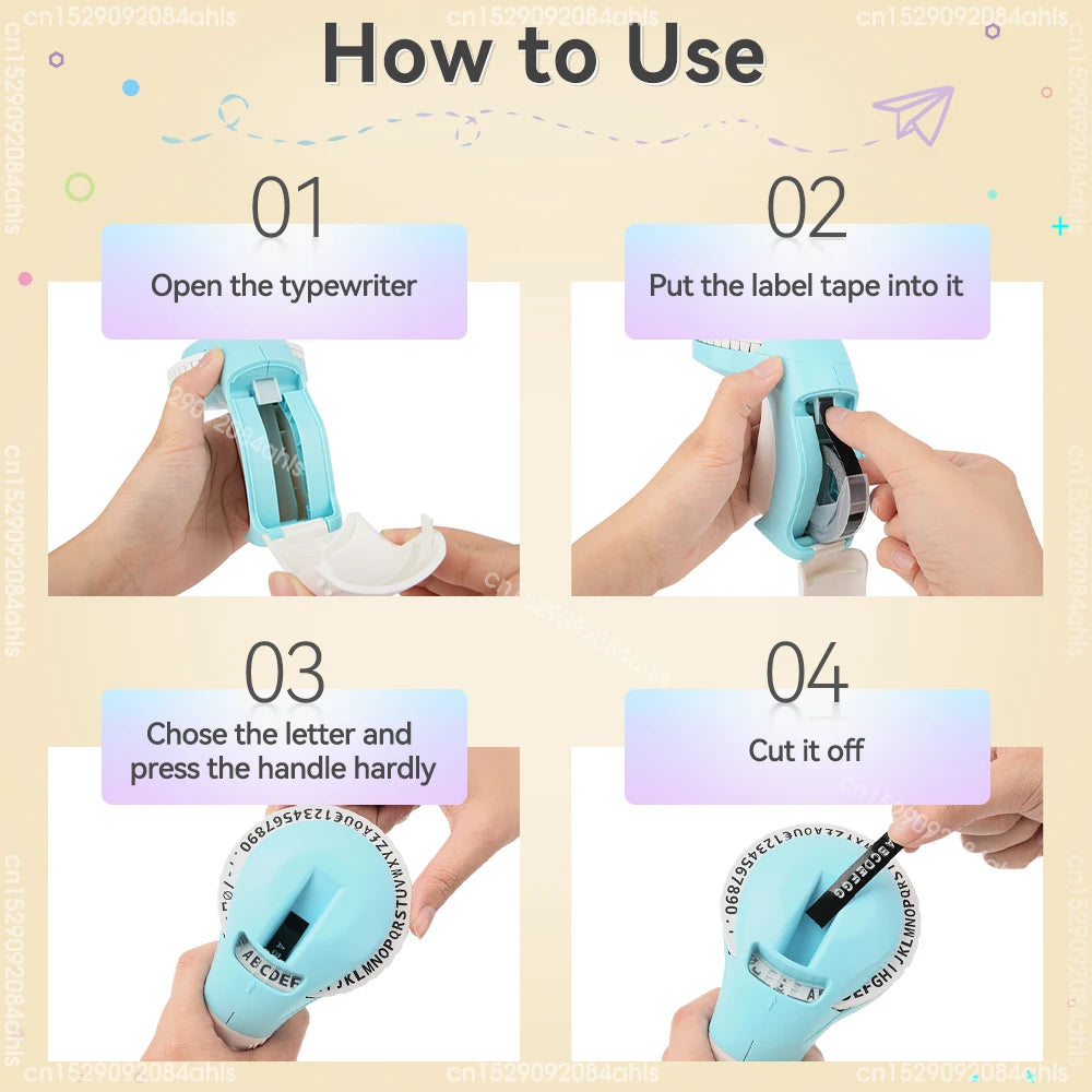 Stampante Etichette Portatile 3D Manuale – Mini Etichettatrice a Nastro