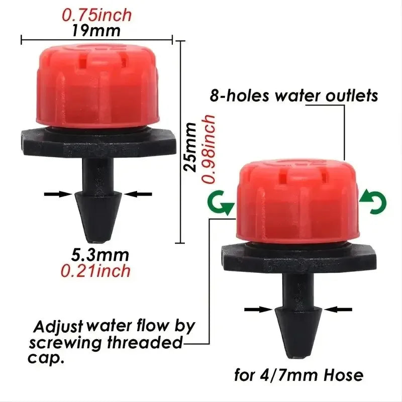 Kit irrigazione automatico con ugello regolabile e micro gocciolatori