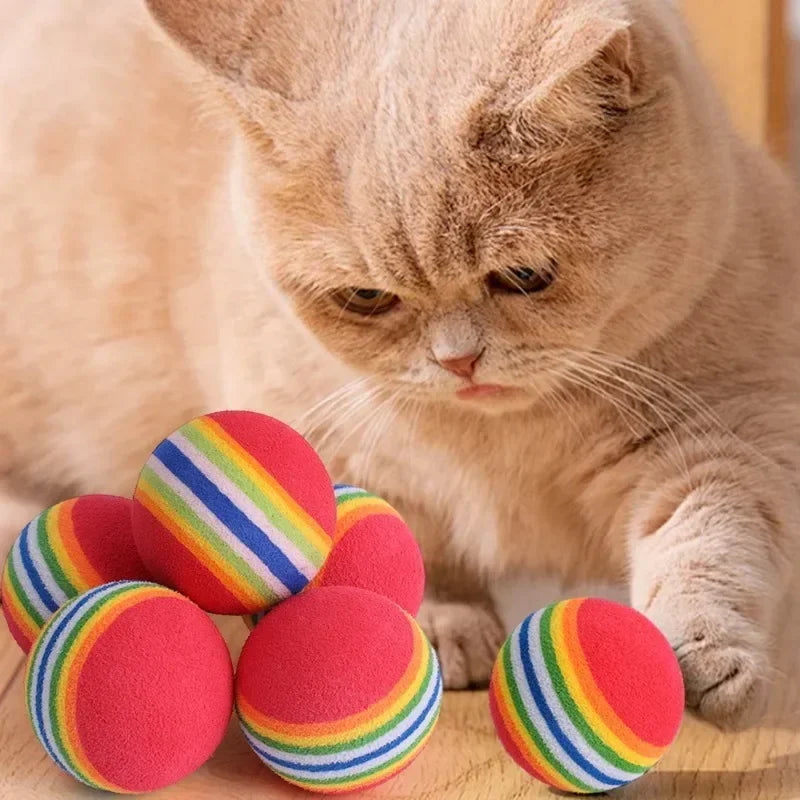 Palline giocose arcobaleno EVA per cani e gatti – Set da 10/30/50/100