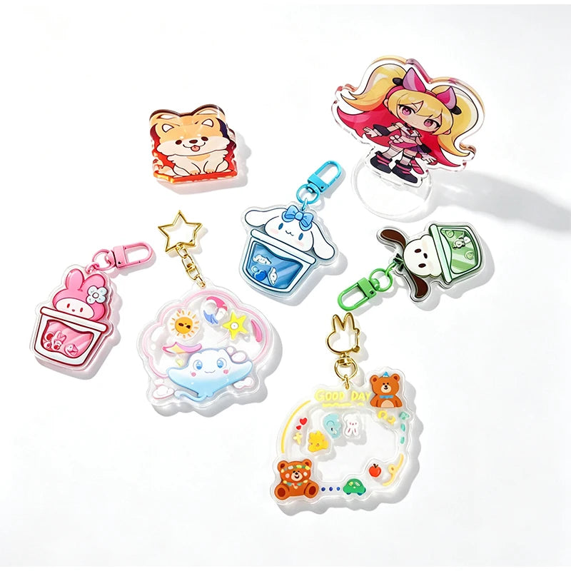 Custom Acrylic Keychain Photo Customization Anime Cartoon Keychain Personalized Design Holographic Transparent Keychain