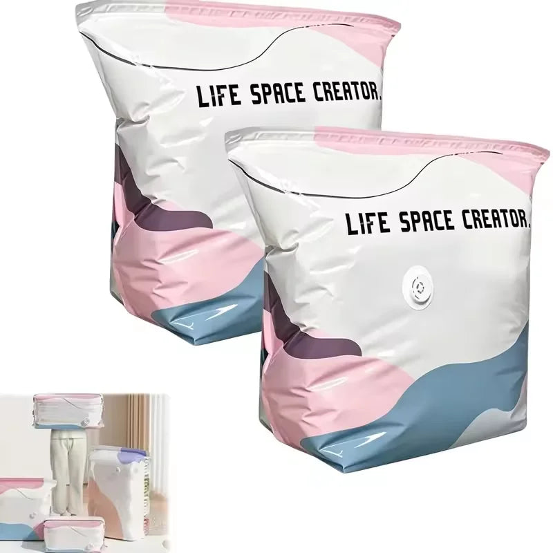 Sacchetta compressione sottovuoto spessa trasparente per abbigliamento, 2 pezzi