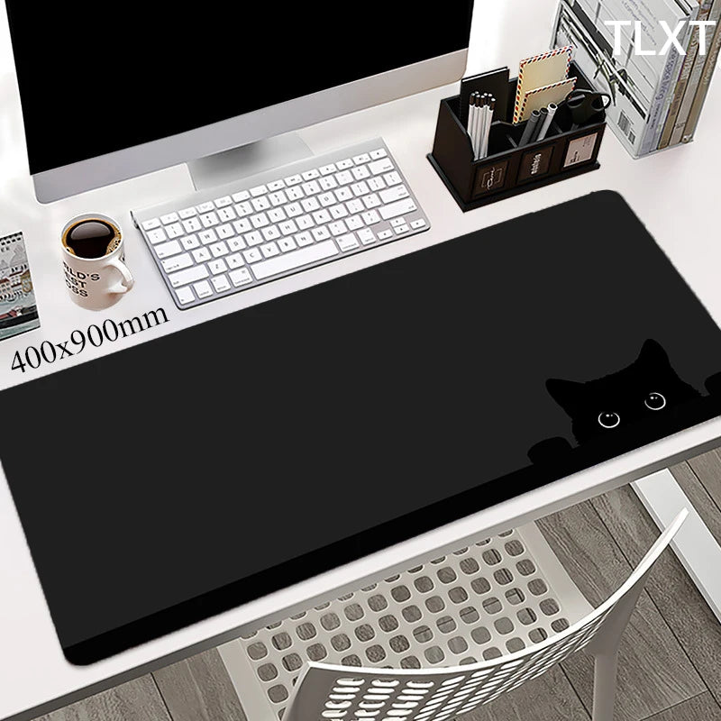 Tappetino da scrivania XXL con stampa gatto kawaii – 100x50 cm