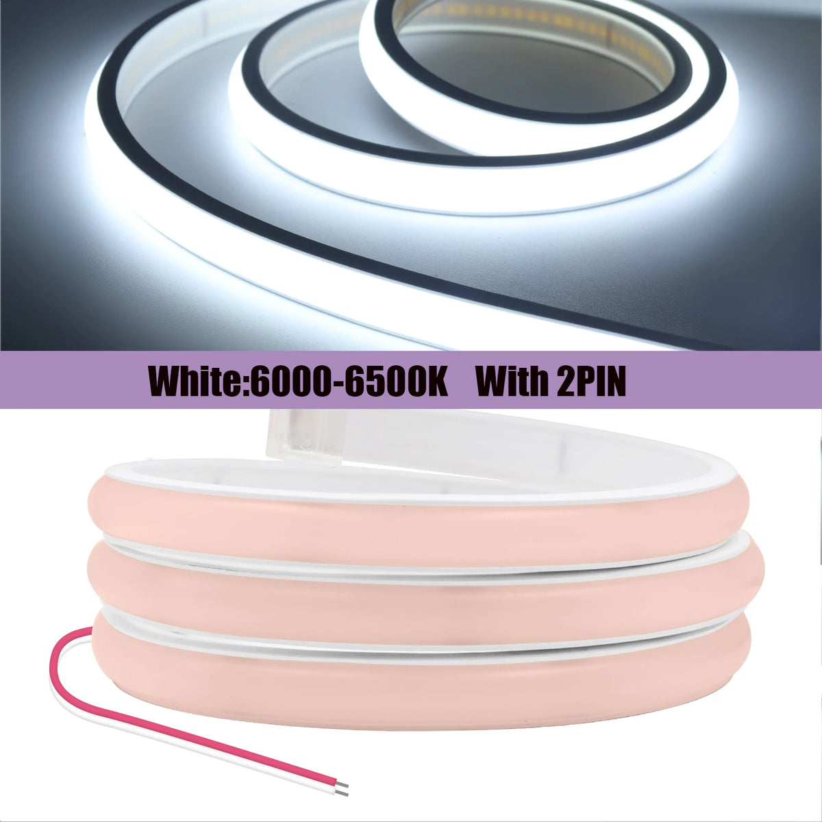 Striscia LED Neon COB Flessibile Impermeabile 12V 24V Alta Luminosità
