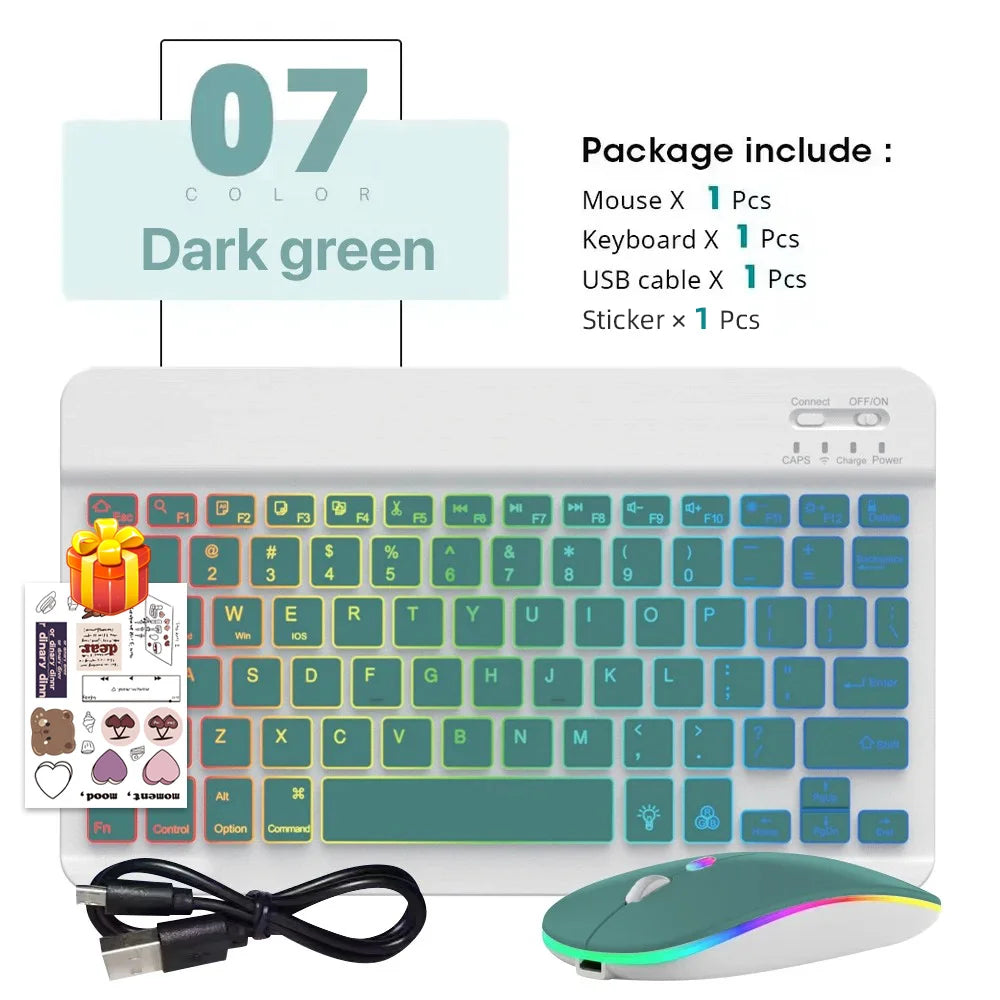 Tastiera Bluetooth retroilluminata con mouse – Compatibile iOS, Android, Windows