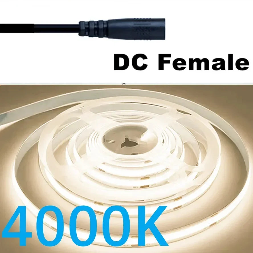 Striscia LED COB dimmerabile 320 LED/m 12V‑24V per ambienti casa e ufficio