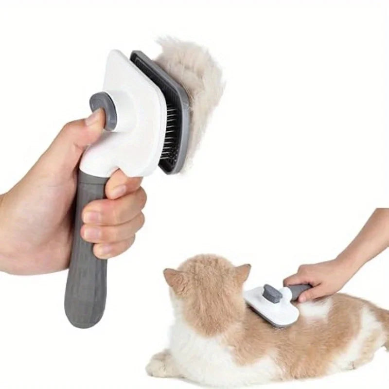 Spazzola auto-pulente per cani e gatti - rimuove peli, delicata e smontabile