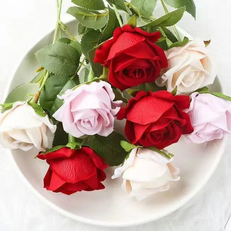 Rosa artificiale in velluto 51 cm – Bouquet da 1,5,10 o 20 pezzi per matrimoni