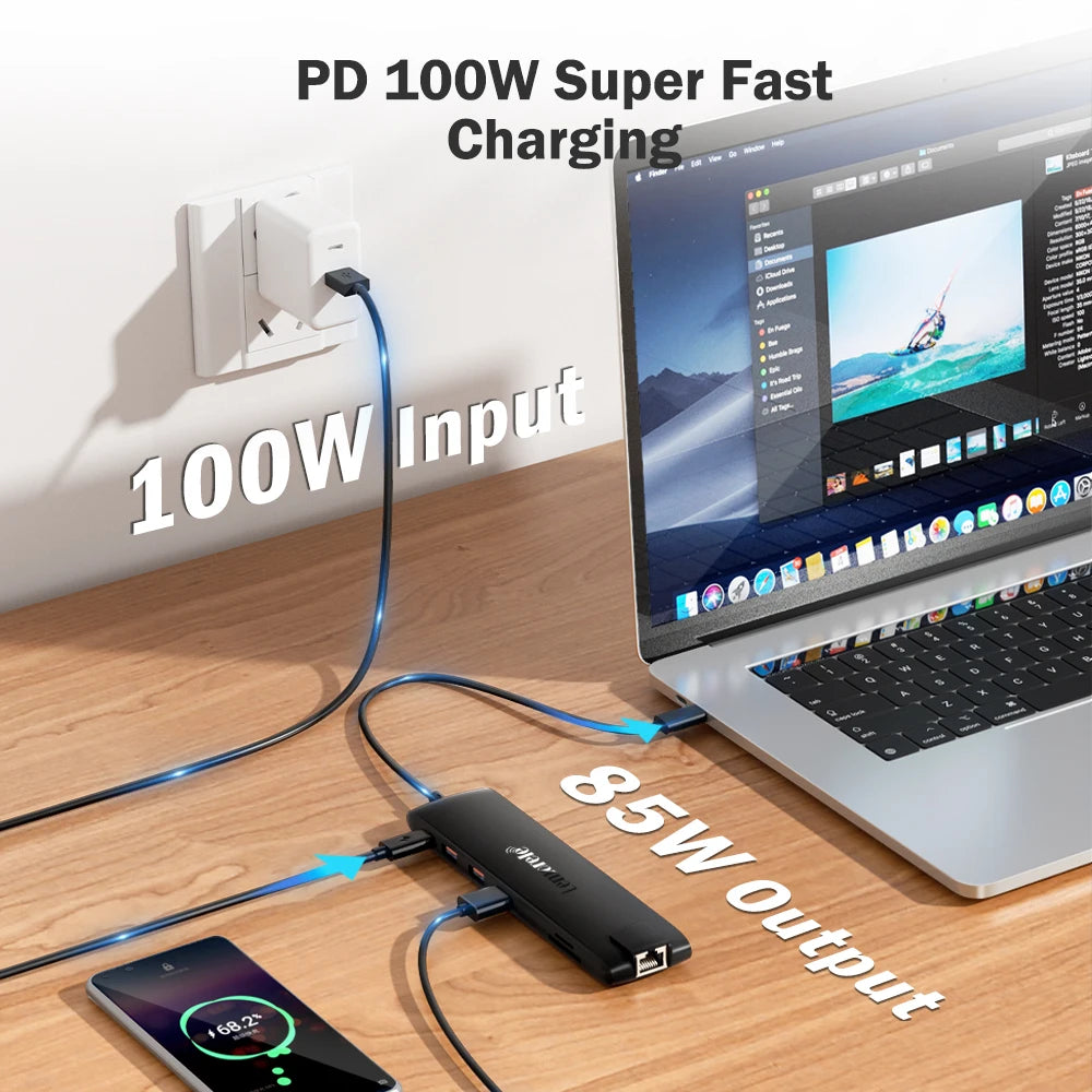 Docking Station USB‑C 13‑in‑1 4K HDMI, VGA, Ethernet, USB 3.0 e lettore SD
