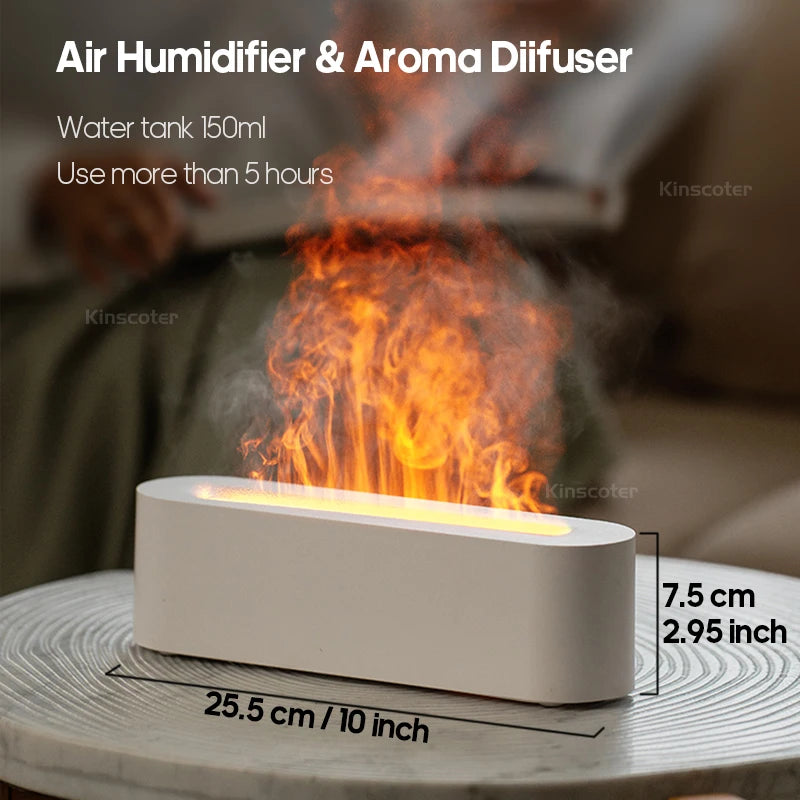 Diffusore Aromaterapico a Flamme Realistiche 150 ml USB – Umidificatore con Luci