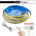 Striscia LED COB USB 5V dimmerabile, 320 LED/m, colori regolabili, 0,5‑5 m