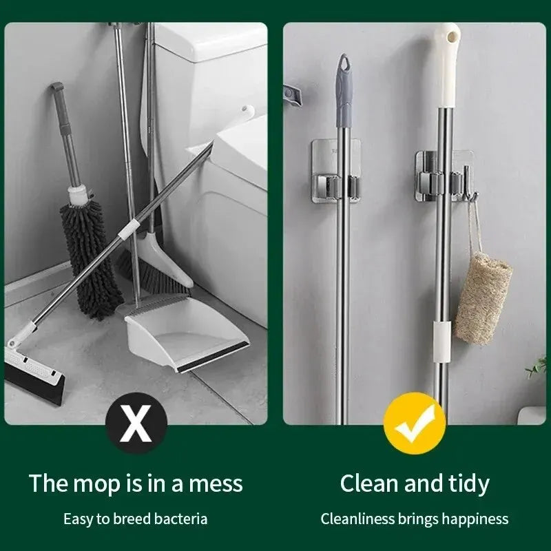 Gancio adesivo multiuso per mop e scope – supporto da parete in acciaio inox e…