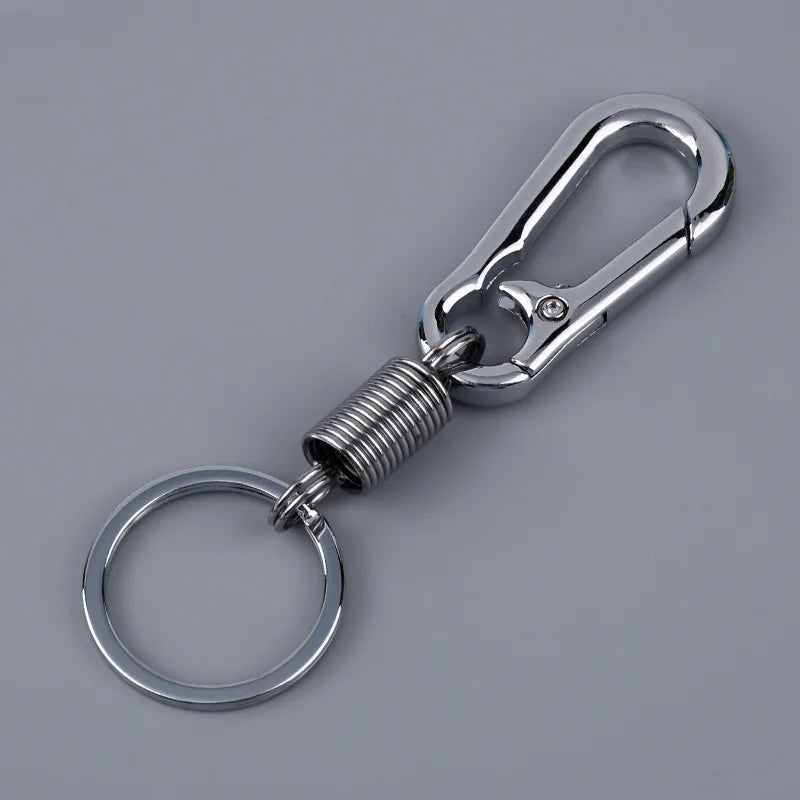 Spring Keychain Climbing Hook Car Keychain Simple Strong Carabiner Shape Keychain Accessories Metal Vintage Keychain