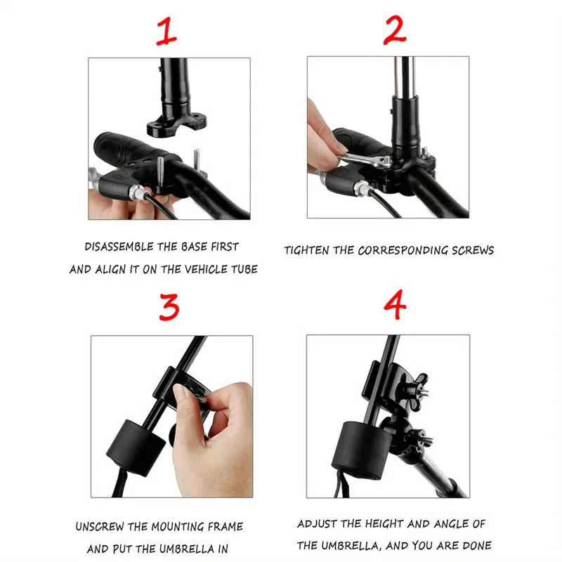 Supporto ombrello girevole 360° per bici e sedia a rotelle, regolabile e…