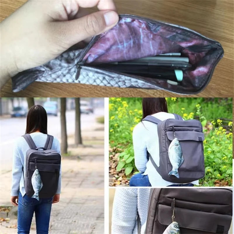 Astuccio a forma di pesce realistica - Portapenne, matite e trucco con cerniera