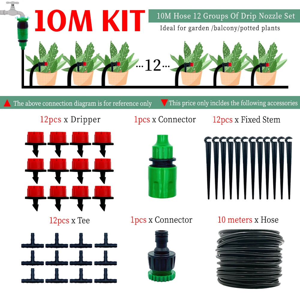 Kit Sistema di Irrigazione a Goccia Fai-da-Te per Serra e Giardino