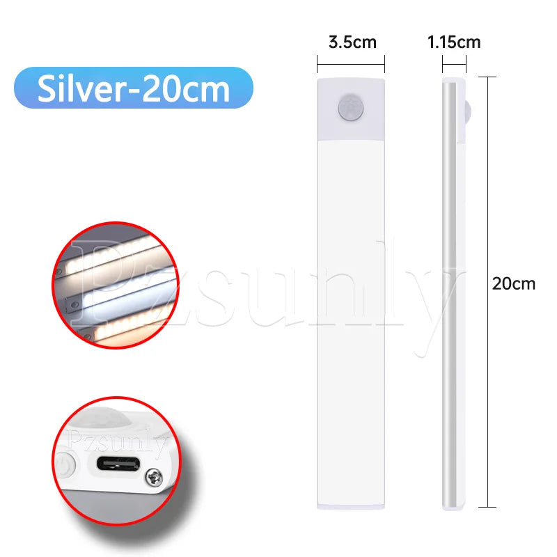 LED Bar Light con sensore di movimento ricaricabile USB – 30/40/50 cm