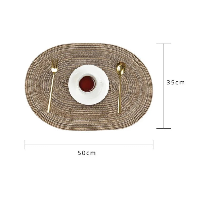 Tovagliette Ovale Intrecciate in Eco-Poliestere – Set da 1, 4, 6 o 10 pezzi