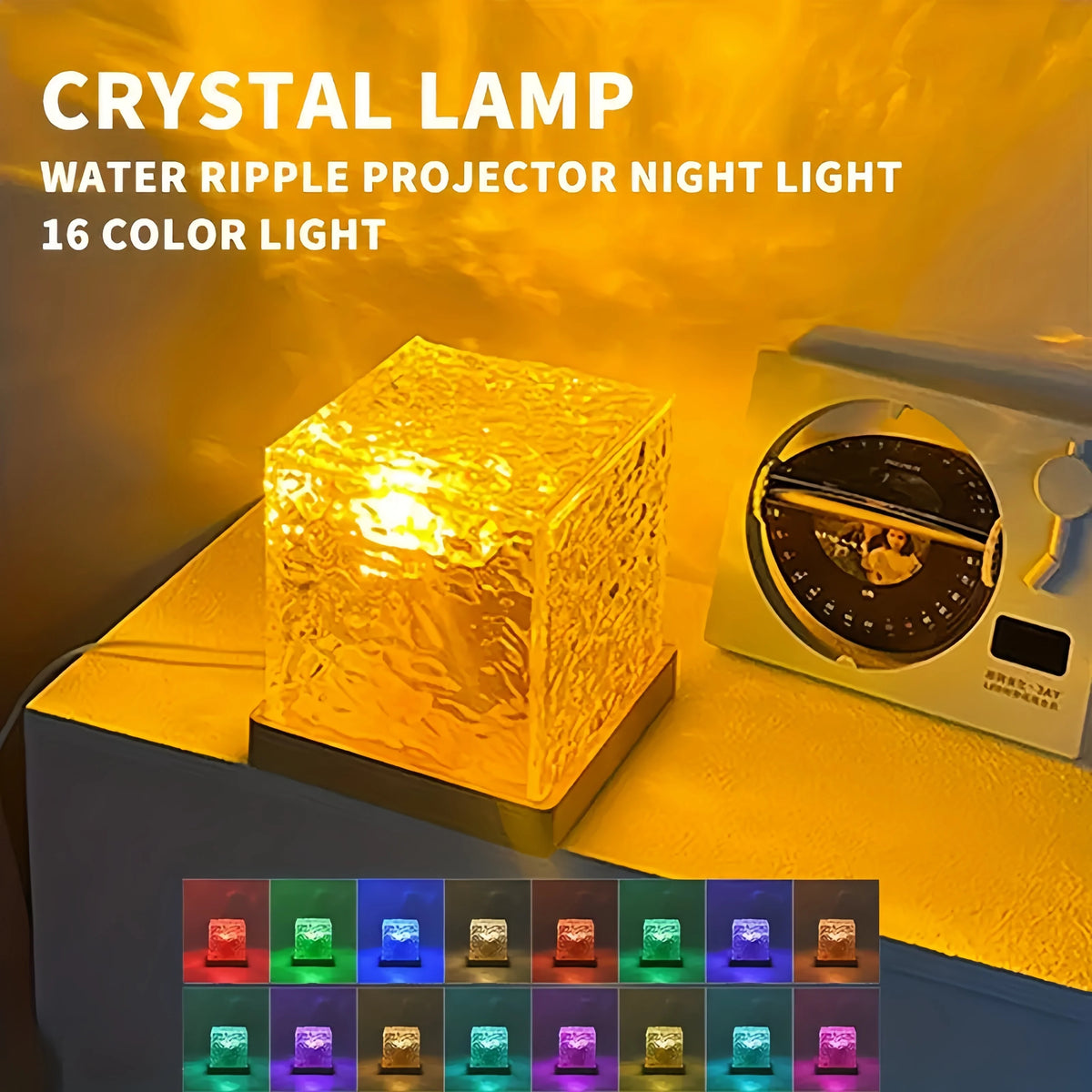 16Colors Ocean Wave Aurora Projector Light Touch LED Night Light Remote Dimmable Auto Rotating USB Powered Gift Party Decoration
