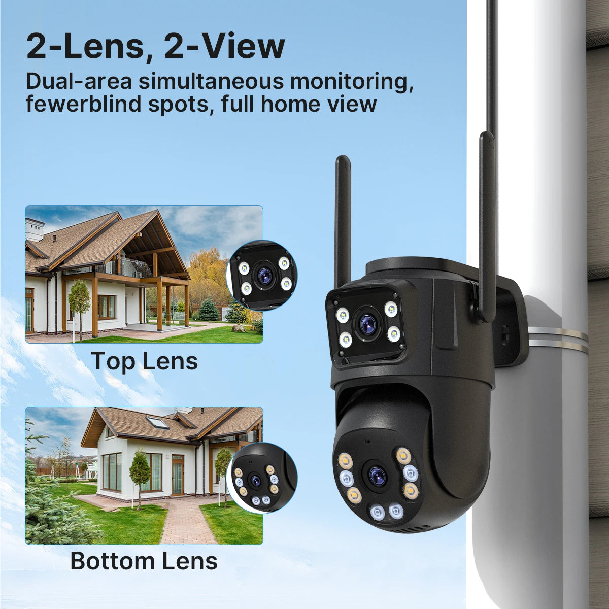 Camera Wi‑Fi 8MP PTZ con doppia lente, AI tracking e visione notturna a colori