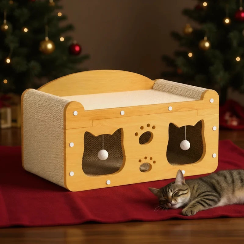 Raschietto 2 in 1 per gatti – Tavola verticale e orizzontale con palo