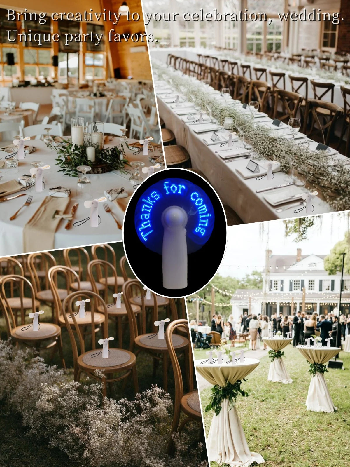 6-20 Pcs Customized LED Fan Personalized Portable Fans Proposal Gifts Light up Fan Outdoor Birthday Bridal Wedding Gift Favors