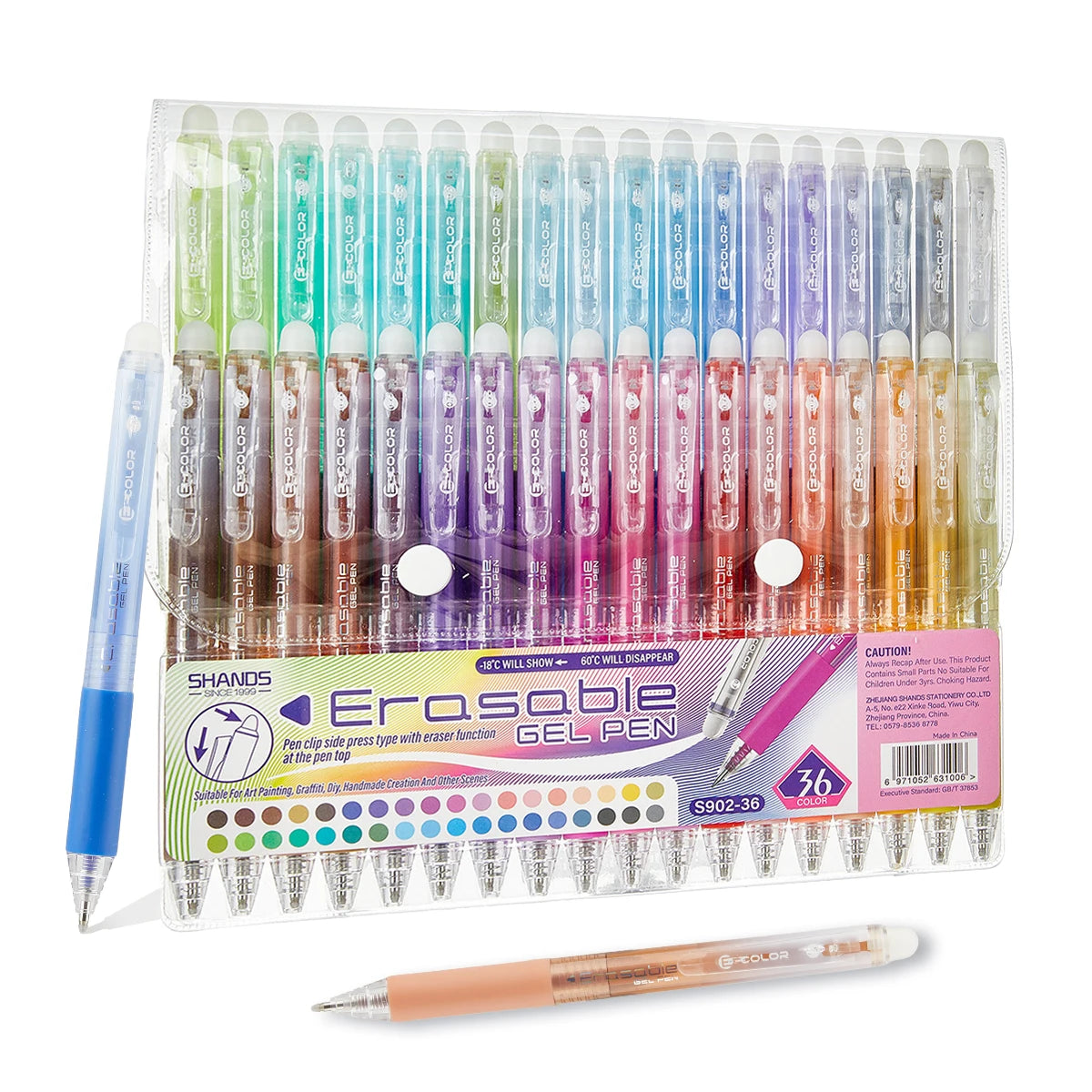 Set di penne gel retrattili 0.7 mm, 12/24/36 colori, cancellabili – per…