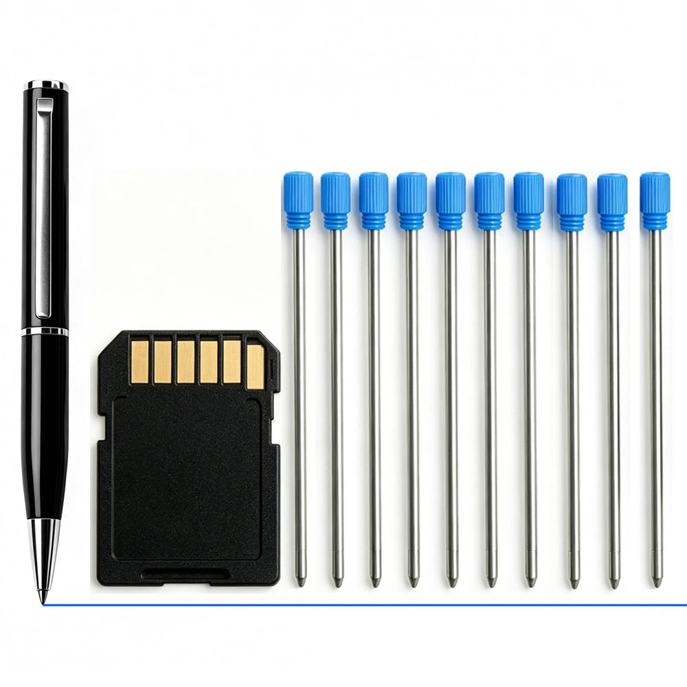 Penna a sfera retrattile compatta in metallo, mini portaoggetti, 0,7 mm, 10…