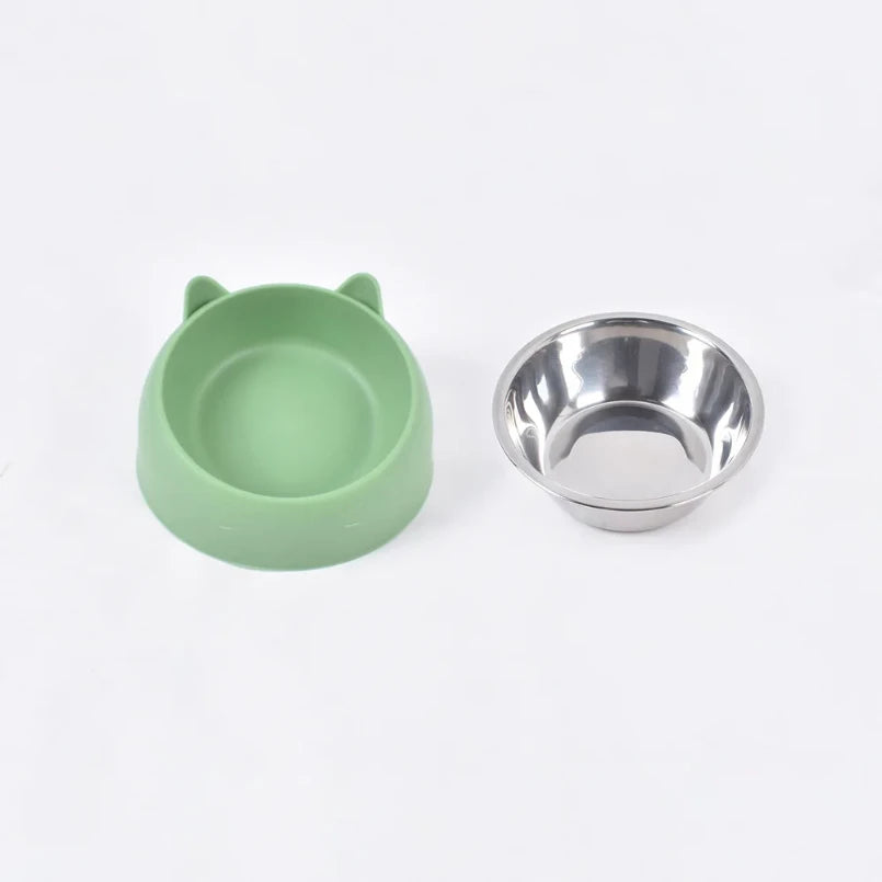 Ciotola rialzata 15° per cani e gatti, acciaio inox con base antiscivolo