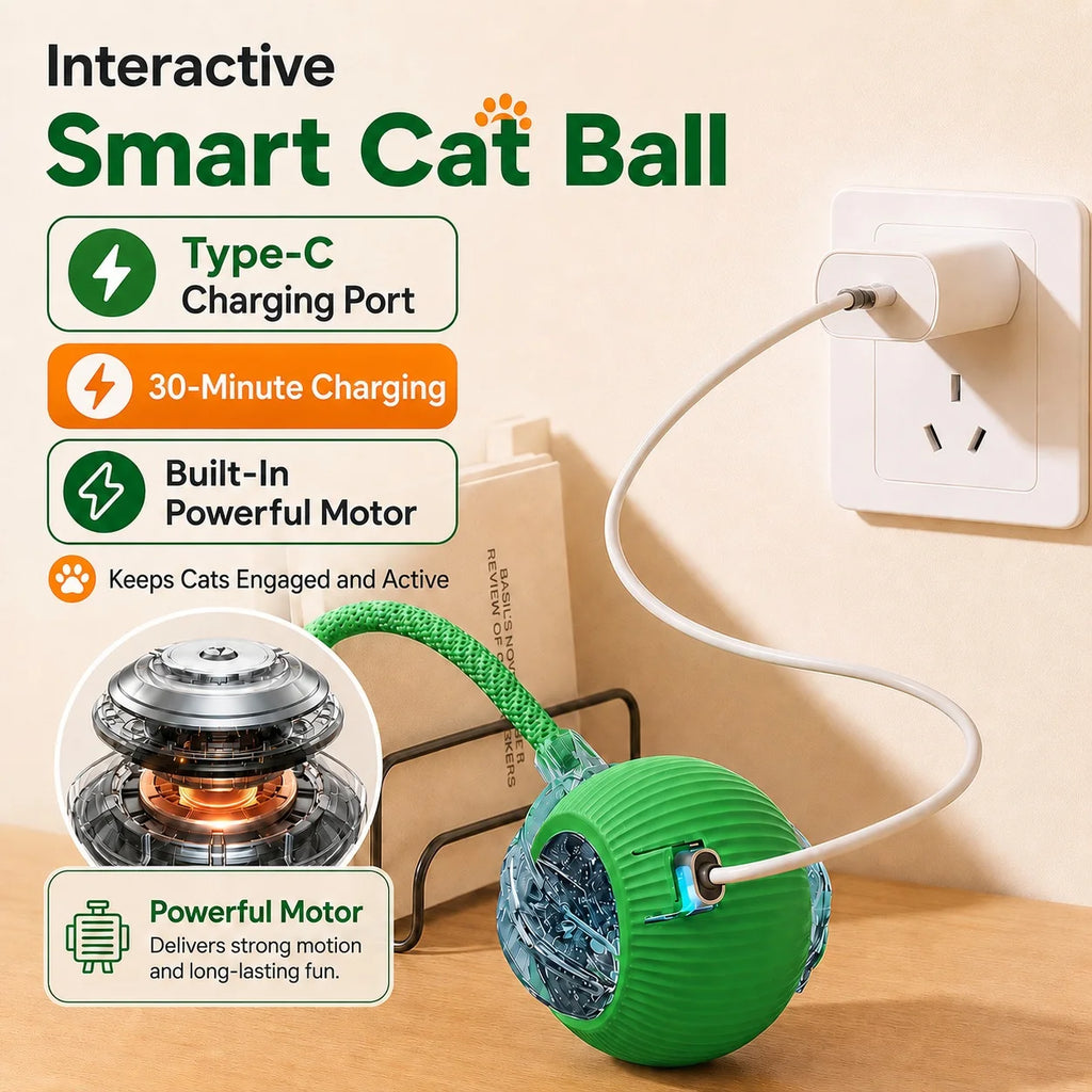 Palla Interattiva per Gatti Ricaricabile con Sensori Intelligenti