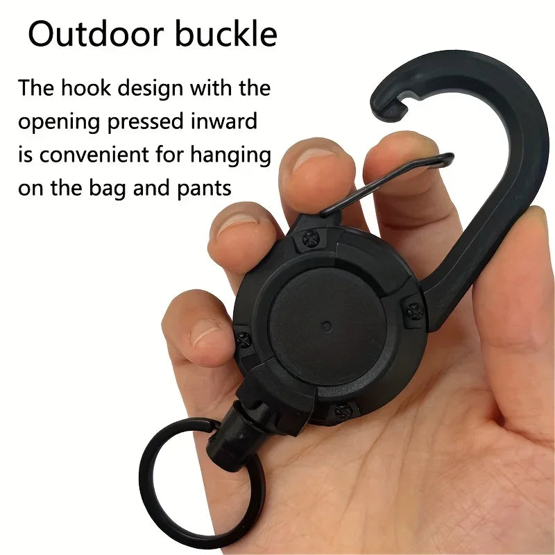 1/2/4 pcs Extendable Retractable Keychain Badge Reel with Heavy‑Duty Clip and Carabiner – Ideal for Men’s Outdoor Bags