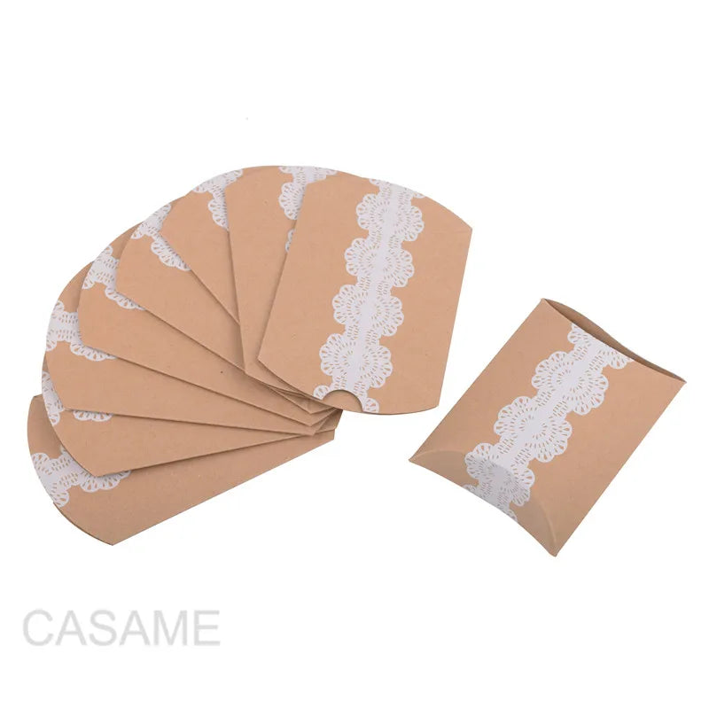Scatole Favore Pillow in Carta Kraft - Set 10 Pezzi, Matrimonio e Feste