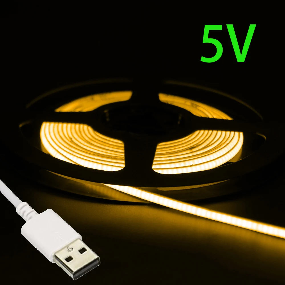 Striscia LED USB 5V COB Multicolore 2,7 mm – 480 LED per PC e Ambienti Interni