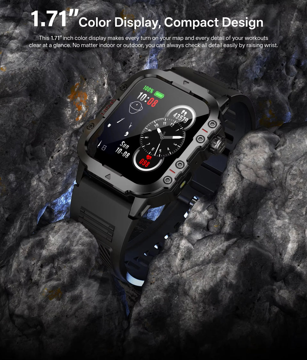 Smartwatch sportivo 2026 con monitor cardio, SpO2, sonno e torcia LED