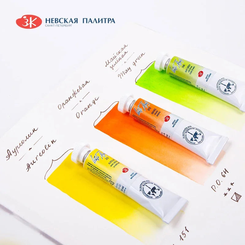 Russian White Nights Extra Fine Artists Grade Watercolors,10ml Tubes Sedimentation&Macaron New Special Series Granulating Colors
