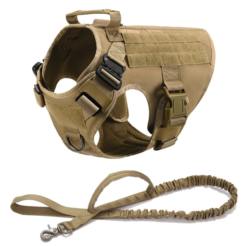 Giubba tattica militare per cani – Set imbracatura e guinzaglio