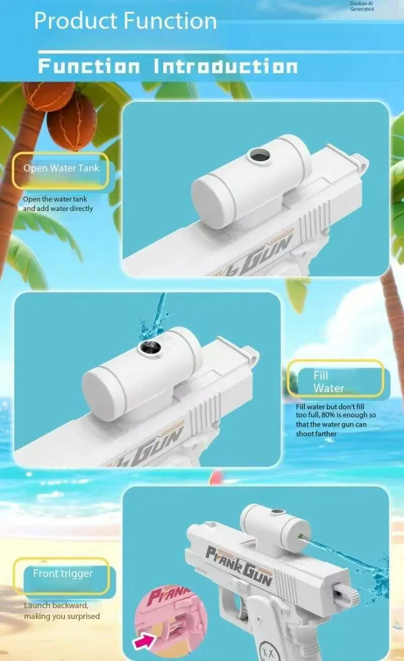 Pistola Acqua Doppia Retro - Giocattolo Prank Estate per Adulti e Bambini