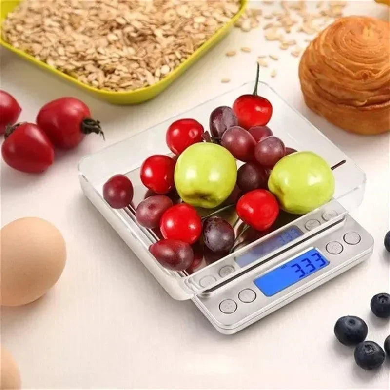 Bilancia digitale da cucina con display LED, conteggio, 3 kg, ricarica a…