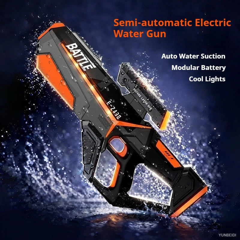 Electric LED Water Gun Automatic Water Suction Large-capacity Continuous Water Spray Summer Game Interaction Children's Gift