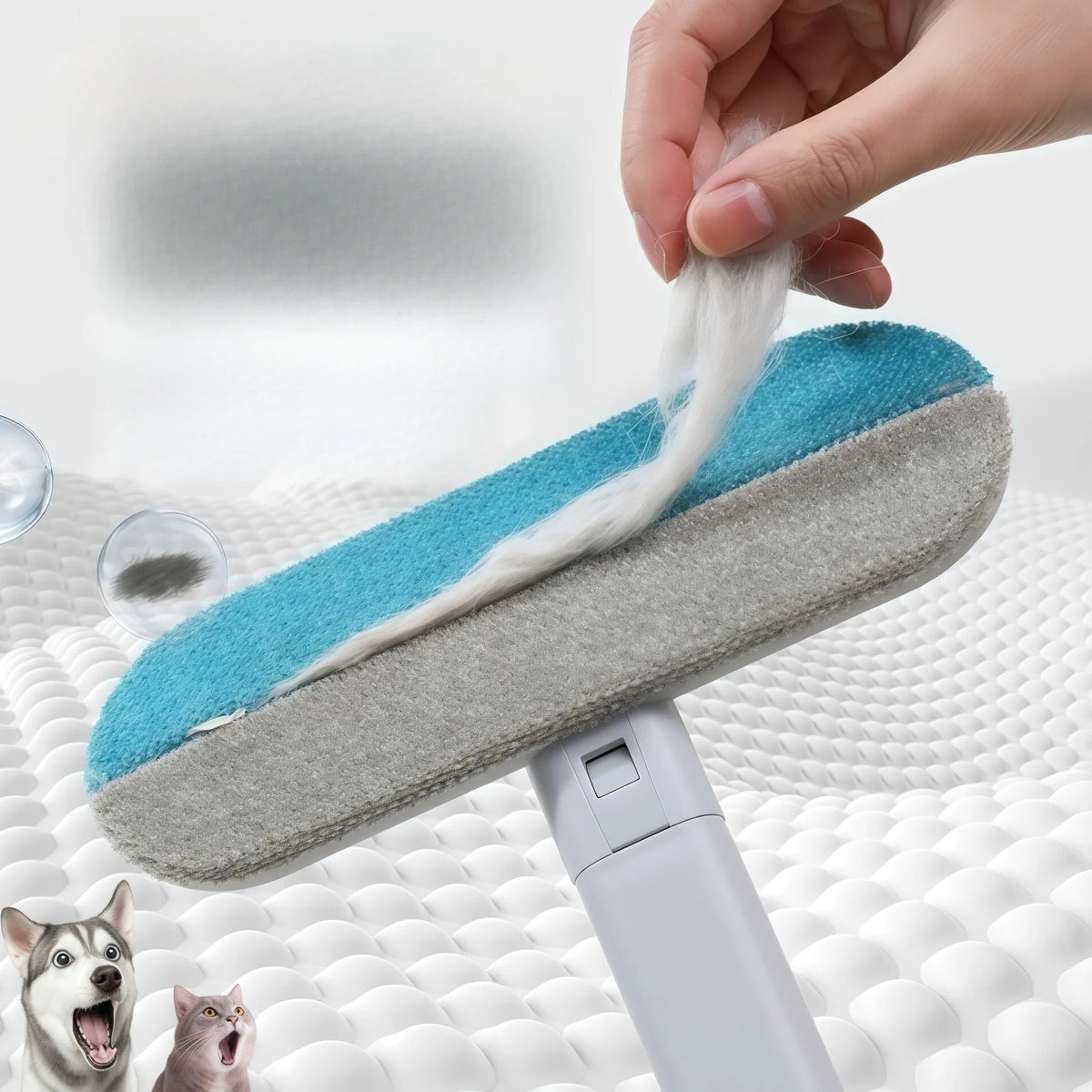 Pet Hair Removal Set - Spazzola Rimuovi Pelo Doppia Faccia per Tappeti e Divani