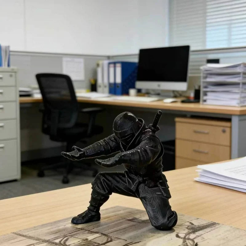 Ninja Pen Holder 3D Printed Samurai Desk Ornament Stationery Organizer For Gaming Setup Office Men Gift