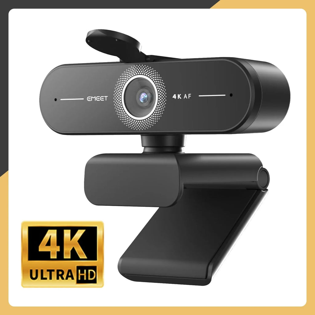 Webcam 4K 30fps con autofocus PDAF, microfoni integrati e copertura privacy
