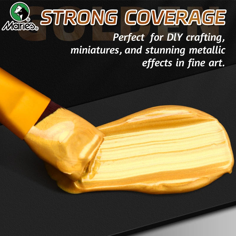Vernice acrilica metallica 50ml - effetto perlato oro, per legno e tela