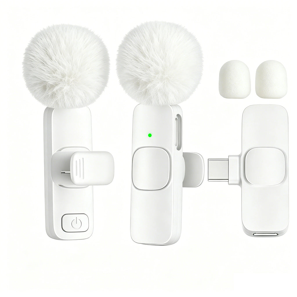 Microfono Lavalier Wireless Type‑C con Bassa Latenza e Raggio 30 m – Plug & Play
