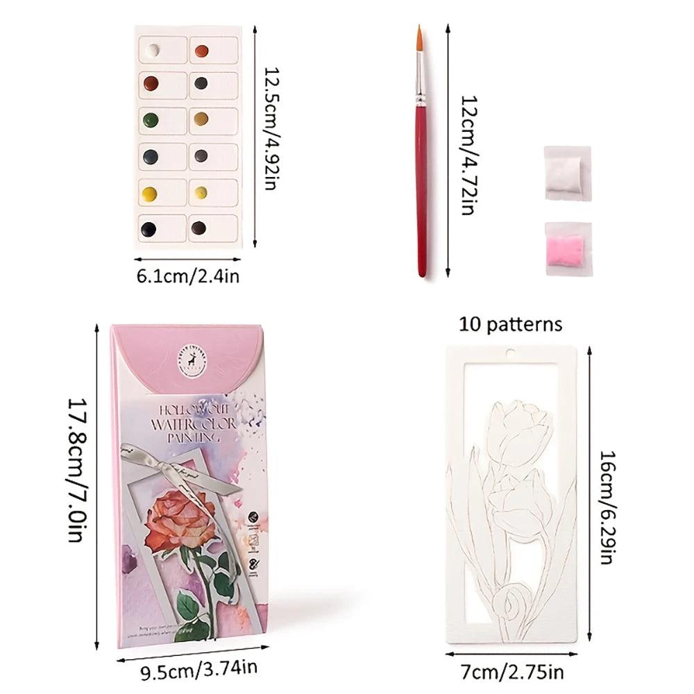 Set di 10 segnalibri acquerello fai‑da‑te, carta artigianale, regalo perfetto