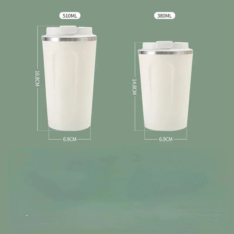 Bicchiere termico in acciaio inox 380/510 ml, tazza da viaggio anti‑perdita