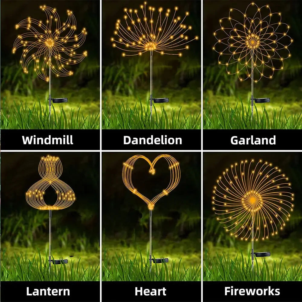 Luci Solari a Fuochi d'Artificio per Giardino – LED Waterproof IP68