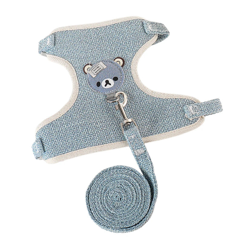 Imbracatura regolabile per cani e gatti con guinzaglio 120 cm – Mesh traspirante