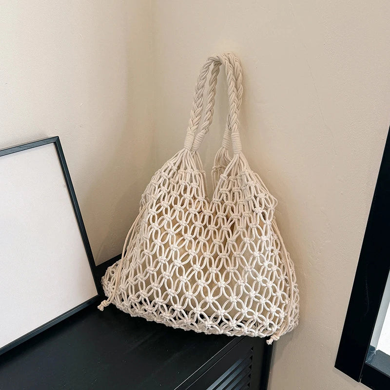 Borsa a Tracolla Boho in Paglia Intrecciata – Grande Tote Estiva