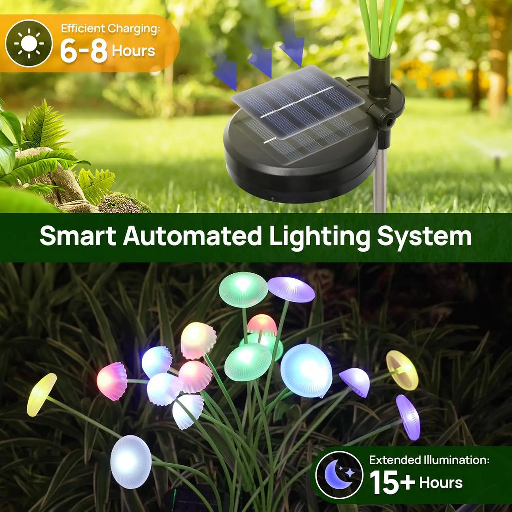 Lampade Solari a Forma di Fungo Dual Mode, LED Impermeabili per Patio